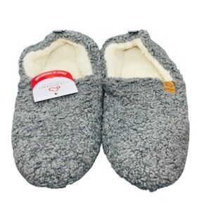 EverFoams Women's Faux Shearling Full Slippers Grey Size 11-12 House Shoes